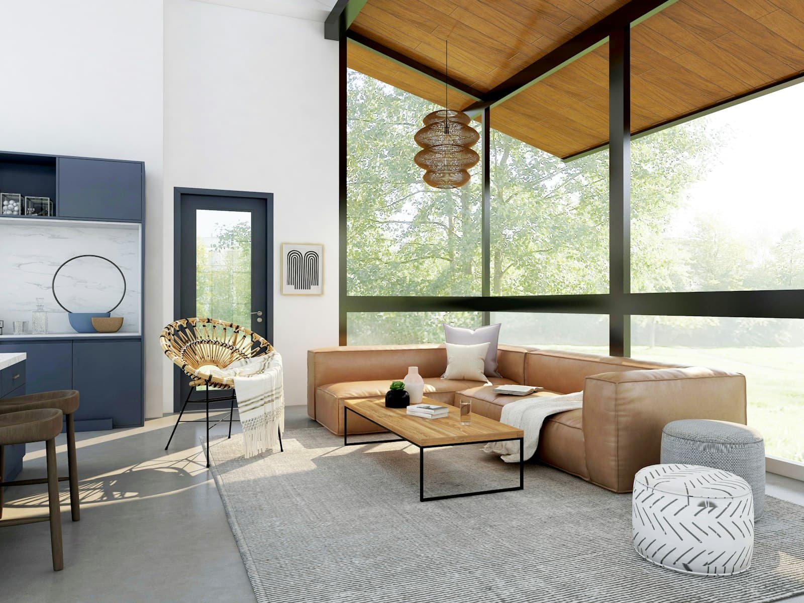 Open-concept living space remodeled by Four Corners Remodeling Group in Evanston